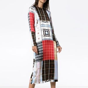 Ganni patchwork midi dress